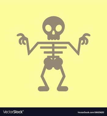 Flat icon on background halloween skeleton vector image