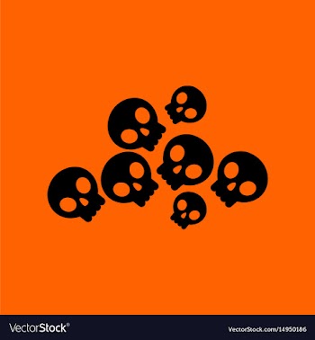 Flat icon on background halloween skulls vector image