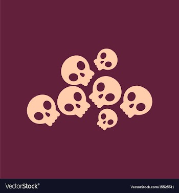 Flat icon on background halloween skulls vector image