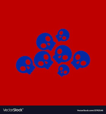 Flat icon on background halloween skulls vector image