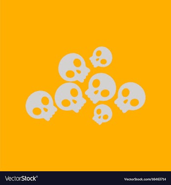Flat icon on background halloween skulls vector image