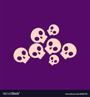 Flat icon on background halloween skulls vector image