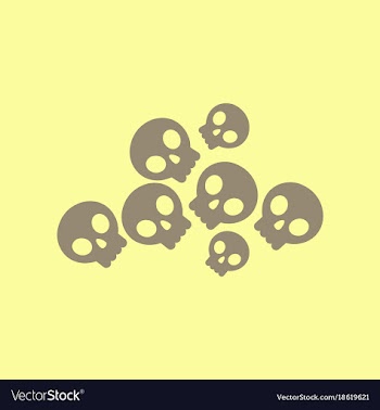 Flat icon on background halloween skulls vector image