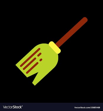 Flat icon on background halloween Witch broom vector image