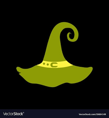 Flat icon on background halloween witch hat vector image