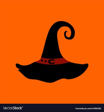 Flat icon on background halloween witch hat vector image