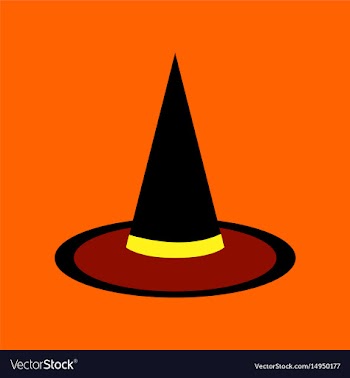 Flat icon on background halloween witch hat vector image