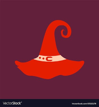 Flat icon on background halloween witch hat vector image