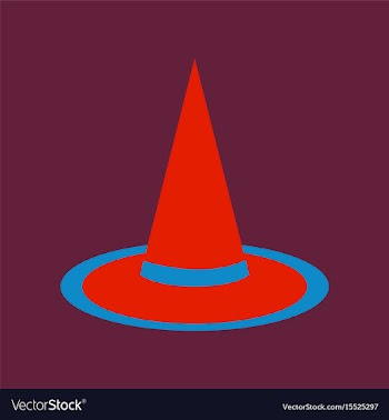 Flat icon on background halloween witch hat vector image