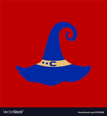 Flat icon on background halloween witch hat vector image