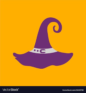 Flat icon on background halloween witch hat vector image