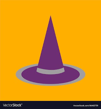 Flat icon on background halloween witch hat vector image