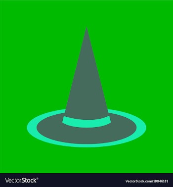 Flat icon on background halloween witch hat vector image