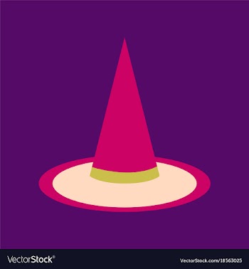 Flat icon on background halloween witch hat vector image