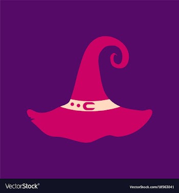 Flat icon on background halloween witch hat vector image