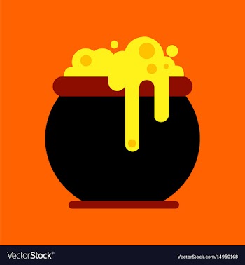 Flat icon on background halloween witches cauldron vector image