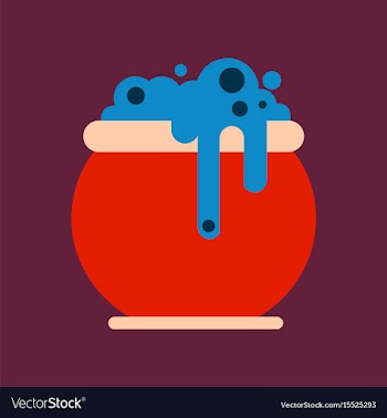 Flat icon on background halloween witches cauldron vector image