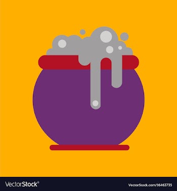 Flat icon on background halloween witches cauldron vector image