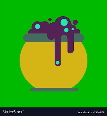 Flat icon on background halloween witches cauldron vector image