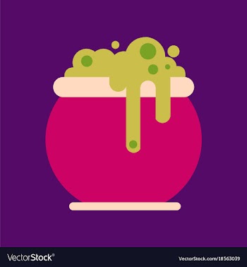 Flat icon on background halloween witches cauldron vector image
