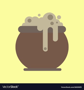 Flat icon on background halloween witches cauldron vector image