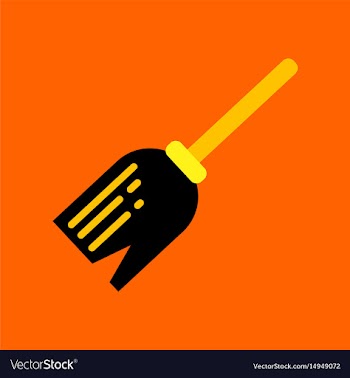 Flat icon on background halloween witchs broom vector image