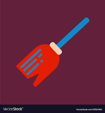 Flat icon on background halloween witchs broom vector image