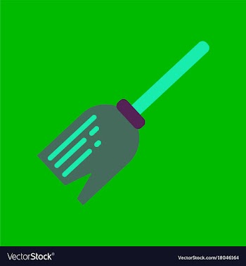 Flat icon on background halloween witchs broom vector image