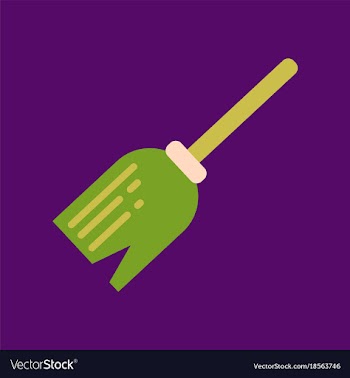 Flat icon on background halloween witchs broom vector image
