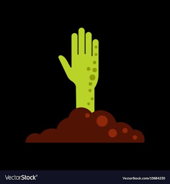 Flat icon on background halloween zombie hand vector image