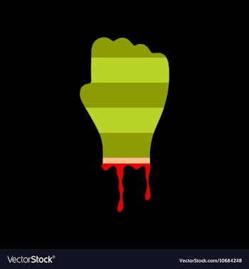 Flat icon on background halloween zombie hand vector image