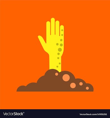 Flat icon on background halloween zombie hand vector image