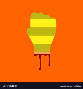 Flat icon on background halloween zombie hand vector image