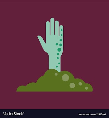 Flat icon on background halloween zombie hand vector image