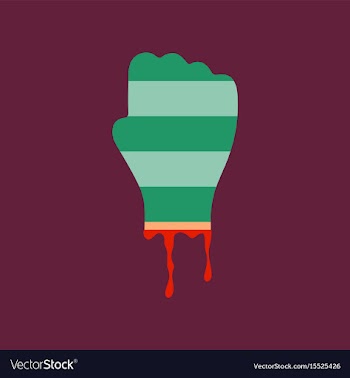 Flat icon on background halloween zombie hand vector image