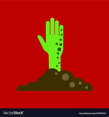 Flat icon on background halloween zombie hand vector image