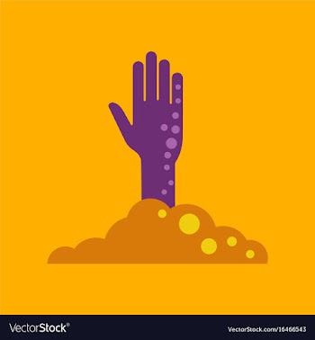 Flat icon on background halloween zombie hand vector image
