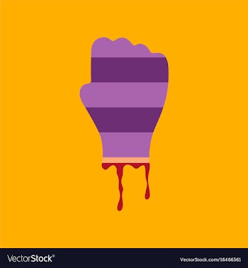 Flat icon on background halloween zombie hand vector image