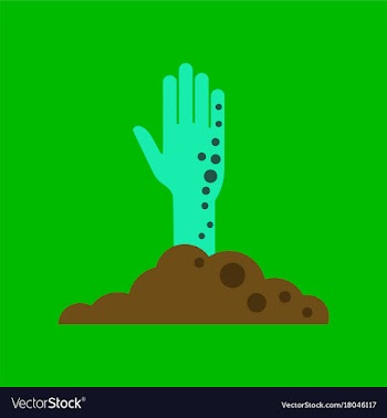 Flat icon on background halloween zombie hand vector image