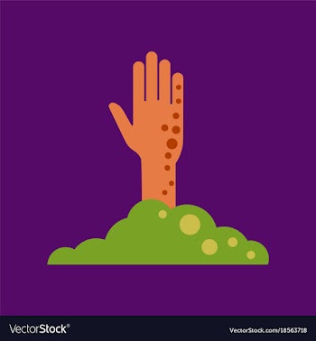 Flat icon on background halloween zombie hand vector image