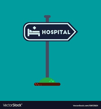 Flat icon on background hospital sign vector image