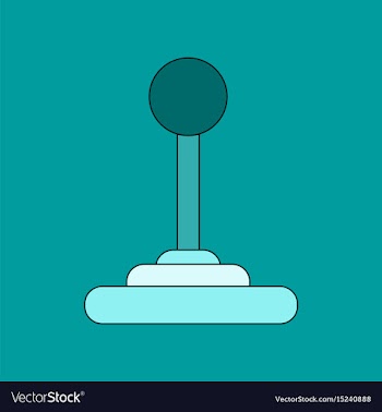 Flat icon on background joystick vector image
