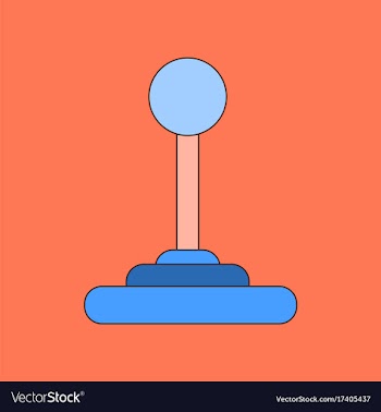 Flat icon on background joystick vector image