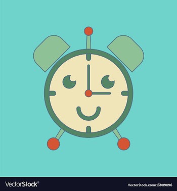 Flat icon on background kids toy alarm clock vector image