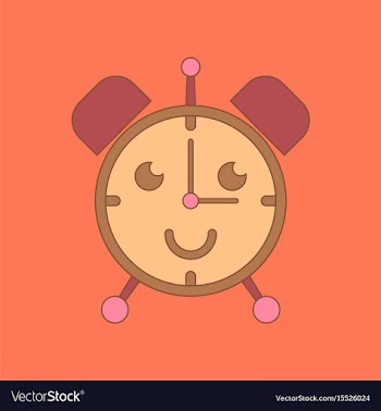 Flat icon on background kids toy alarm clock vector image