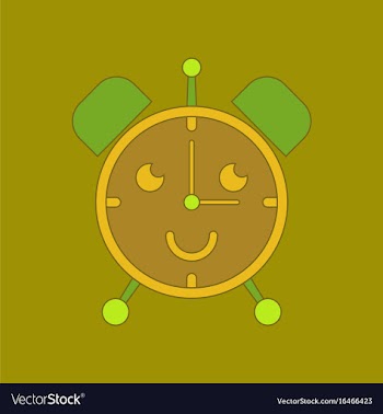 Flat icon on background kids toy alarm clock vector image