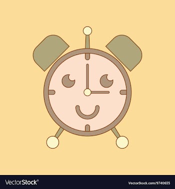 Flat icon on background Kids toy alarm clock vector image