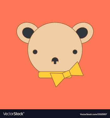 Flat icon on background kids toy bear vector image