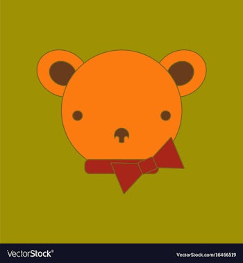 Flat icon on background kids toy bear vector image
