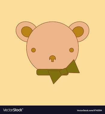 Flat icon on background Kids toy bear vector image